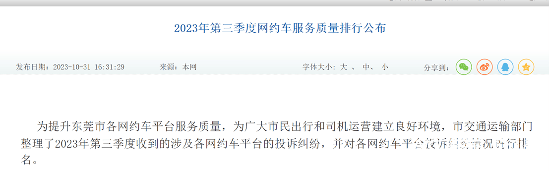 东莞公布网约车投诉最新“排名”<strong></p>
<p>币网排名</strong>！涉及全市20家运营平台