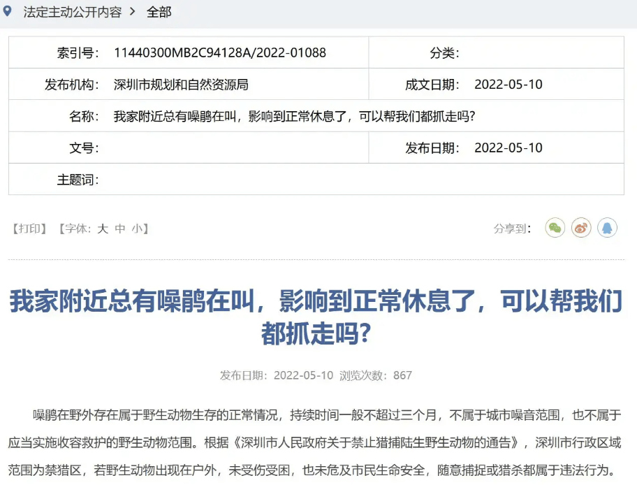 “周末想睡个懒觉都不行”<strong></p>
<p>三元福币</strong>，有多少深圳人被这种鸟吵到神经衰弱