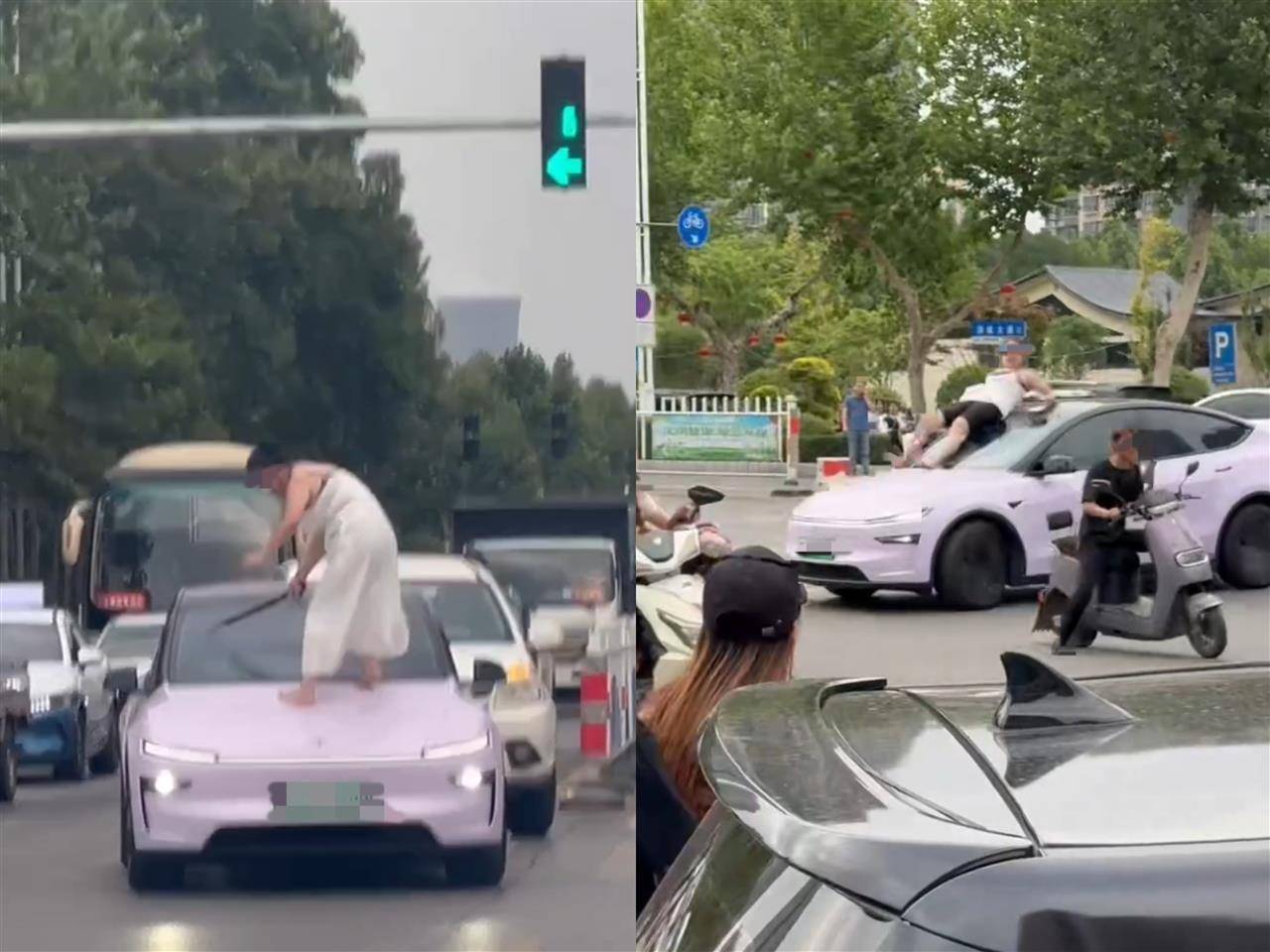 女子持械当街打砸多辆轿车<strong></p>
<p>炒币割韭菜</strong>，被顶在挡风玻璃上前行，当地：女子当场被控制，警方介入调查
