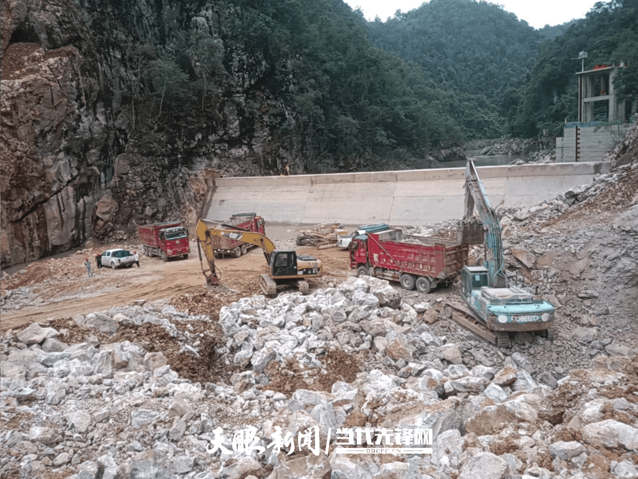 假日抢抓施工期 三荔水库全力推进项目建设｜大抓项目看进度